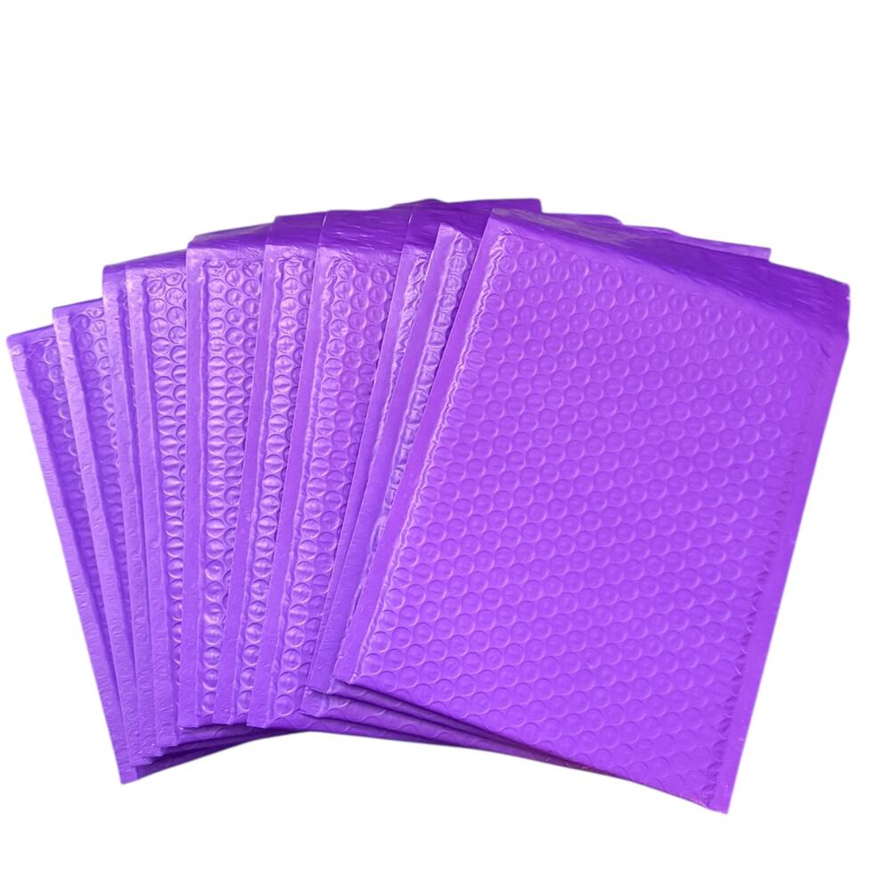 Purple Poly Lot Of 10 Bubble Padded Poly Mailer Envelopes Wide 6x10